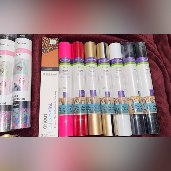 NWT’S Cricut-Compatible Craft Material Lot–Vinyl & Heat Transfer Rolls+Organizer - Picture 10 of 13